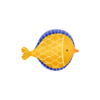 Illustration of blue-yellow fish. Isolated object. Marine aquarium fish. Undersea world png