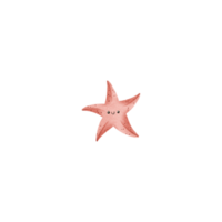 Starfish illustration. A character from a fabulous underwater world. Hand drawn illustration on isolated background png