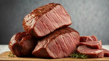 AI generated raw beef steak photo