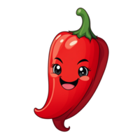 AI generated paprika illustration, red paprika expression png