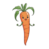 AI generated kawaii illustration of smiling carrot expression png