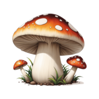 AI generated illustration of mushrooms growing abundantly png