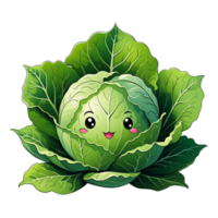 AI generated illustration of mustard greens, vegetable characters png