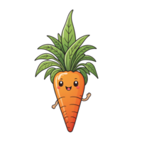 AI generated kawaii illustration of smiling carrot expression png