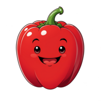 AI generated paprika illustration, red paprika expression png