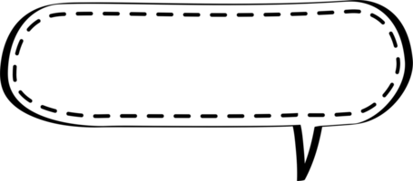 pointillé ligne noir et blanc discours bulle ballon, icône autocollant note mot-clé planificateur texte boîte bannière, plat png transparent élément conception