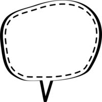 Dashed line Black and white speech bubble balloon, icon sticker memo keyword planner text box banner, flat png transparent element design