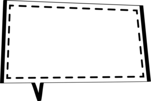 pointillé ligne noir et blanc discours bulle ballon, icône autocollant note mot-clé planificateur texte boîte bannière, plat png transparent élément conception