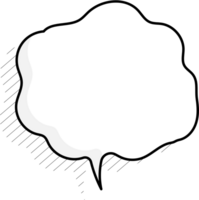 Black and white speech bubble balloon, icon sticker memo keyword planner text box banner, flat png transparent element design