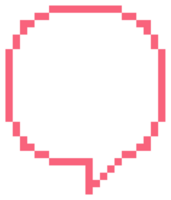 pink color 8bit retro game pixel speech bubble balloon icon sticker memo keyword planner text box banner, flat png transparent element design