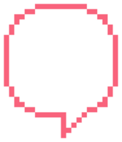 rosa Färg 8bit retro spel pixel Tal bubbla ballong ikon klistermärke PM nyckelord planerare text låda baner, platt png transparent element design