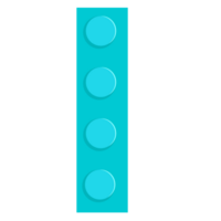 Brick Block Toy Piece with 4 Dots Vertical Side, Plastic Brick Block Design png