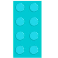 Brick Block Toy Piece with 8 Dots, Plastic Brick Block Design png