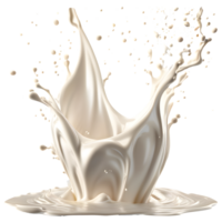 AI generated Milk splash 3d render, transparent background high quality. png