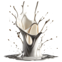 ai genererad mjölk stänk 3d framställa, transparent bakgrund hög kvalitet. png