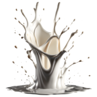 AI generated Milk splash 3d render, transparent background high quality. png