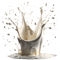 AI generated Milk splash 3d render, transparent background high quality. png