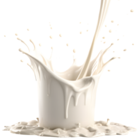 AI generated Milk splash 3d render, transparent background high quality. png