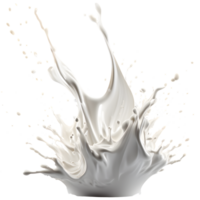 ai généré Lait éclaboussure 3d rendre, transparent Contexte haute qualité. png