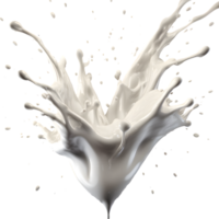 AI generated Milk splash 3d render, transparent background high quality. png