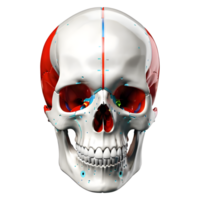 ai generato umano cranio medico illustrazione, 3d interpretazione di umano corpo png