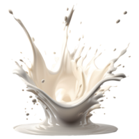 AI generated Milk splash 3d render, transparent background high quality. png