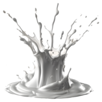 AI generated Milk splash 3d render, transparent background high quality. png