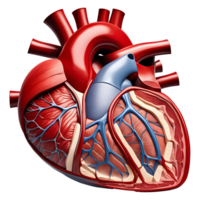 AI generated Human heart medical illustration, 3d rendering of human body png