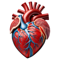 ai gerado humano coração médico ilustração, 3d Renderização do humano corpo png