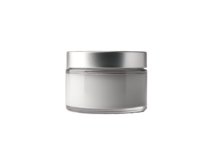 AI generated a white container with a silver lid on a transparent background png