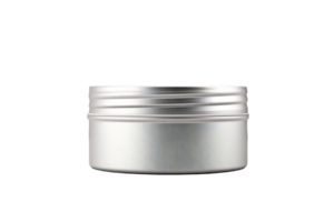 AI generated a white container with a silver lid on a transparent background png