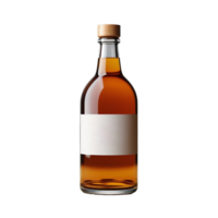 ai generado un botella de whisky en un transparente antecedentes png