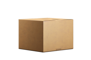 AI generated a brown cardboard box on a transparent background png