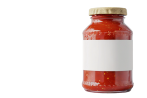 AI generated a jar of tomato sauce on a transparent background png