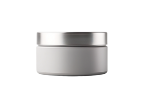 AI generated a white container with a silver lid on a transparent background png