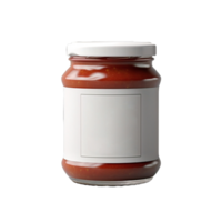 ai generado un tarro de tomate salsa en un transparente antecedentes png