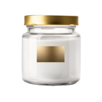 AI generated a jar  with gold lid on a transparent background png