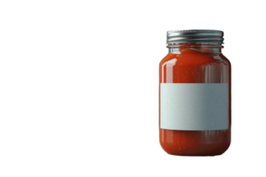 ai generato un' vaso di pomodoro salsa su un' trasparente sfondo png