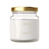 AI generated a jar  with gold lid on a transparent background png