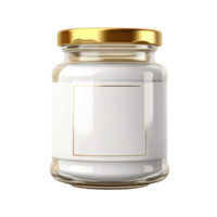 AI generated a jar  with gold lid on a transparent background png