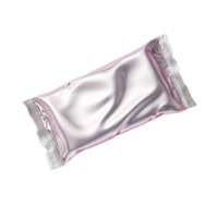 ai generiert ein Silber Plastik Tasche auf ein transparent Hintergrund png