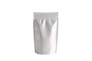 AI generated a white plastic pouch on a transparent background png