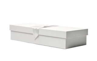 AI generated white gift box with ribbon on a transparent background png