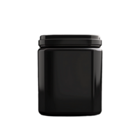 AI generated black jar with lid on transparent background png