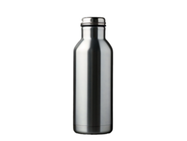 AI generated a stainless steel water bottle on a transparent background png