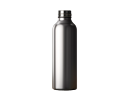 AI generated a stainless steel water bottle on a transparent background png