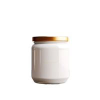 AI generated a jar of white cream on a transparent background png