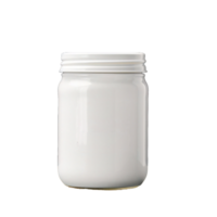 AI generated a white jar with a lid on a transparent background png