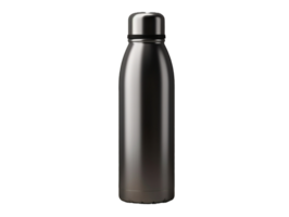 AI generated a stainless steel water bottle on a transparent background png