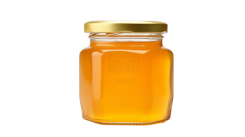 AI generated honey jar with golden lid on transparent background png